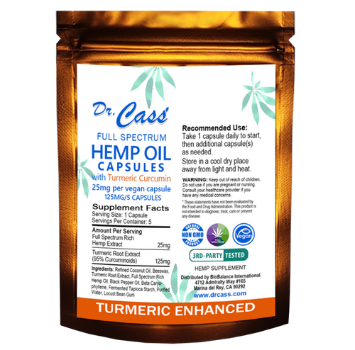 125mg Turmeric Capsules 5 Pack.