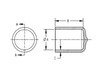 Schematic diagram of short cap for dimensional reference