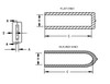 Schematic diagram of rectangular cap for dimensional reference