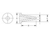 Schematic diagram of flange plug for dimensional reference