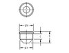 Schematic diagram of rubber seal plug for dimensional reference