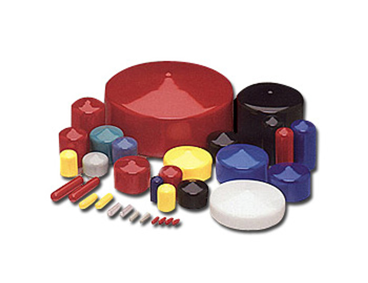 Collection of short, vinyl caps