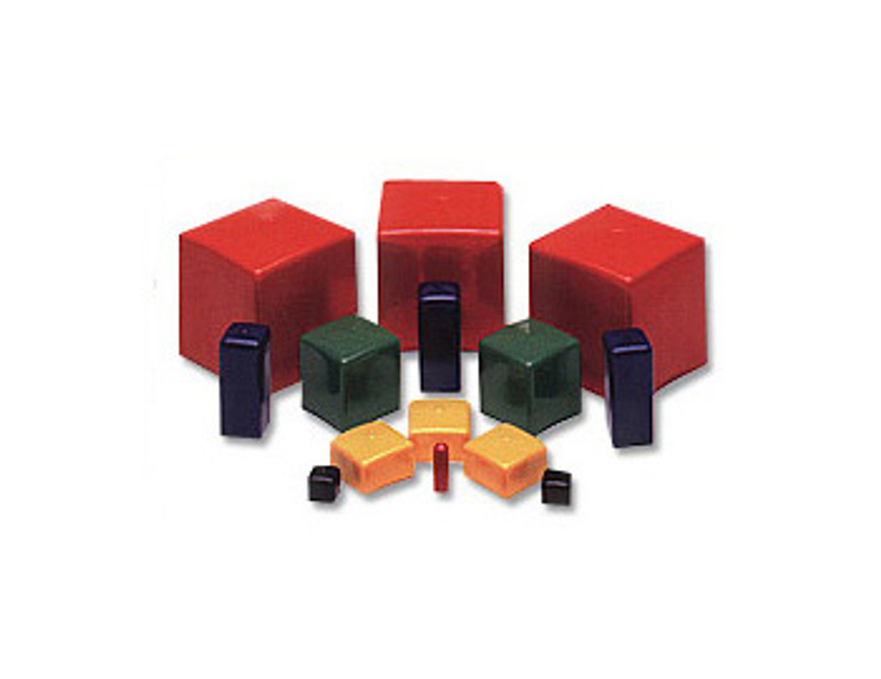 Collection of square, vinyl caps
