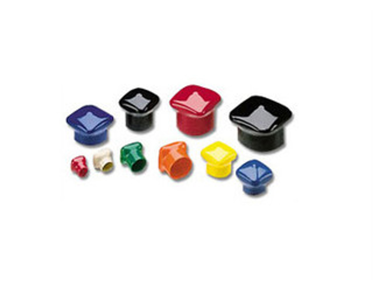 Collection of anti-roll, vinyl caps