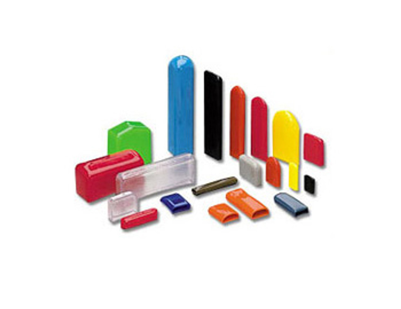 Collection of rectangular, vinyl caps
