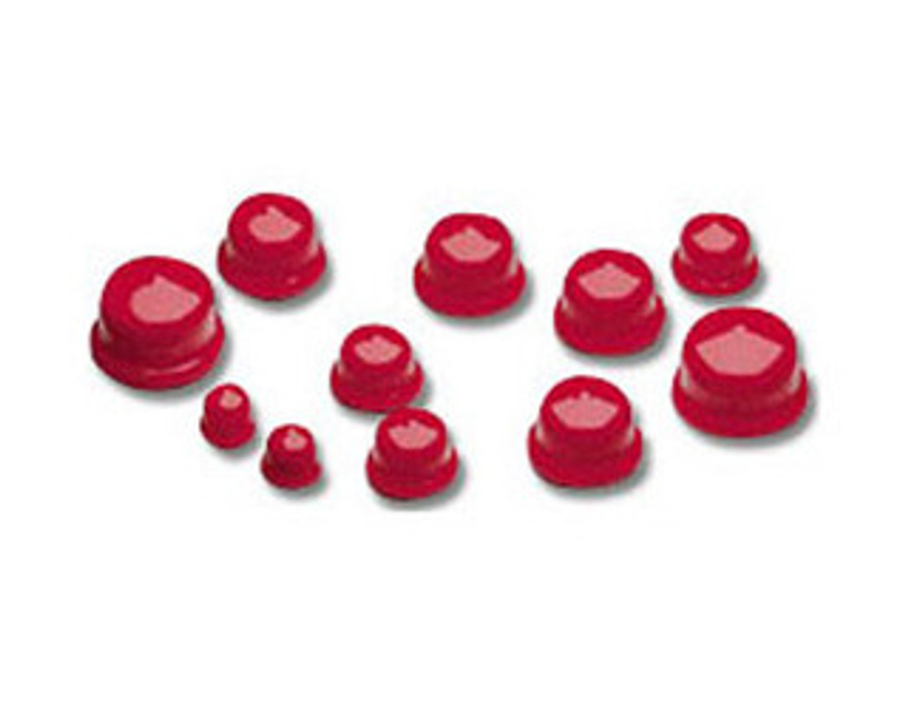 Collection of red, vinyl, plus plugs