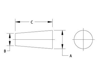 Schematic diagram of tapered plug for dimensional reference