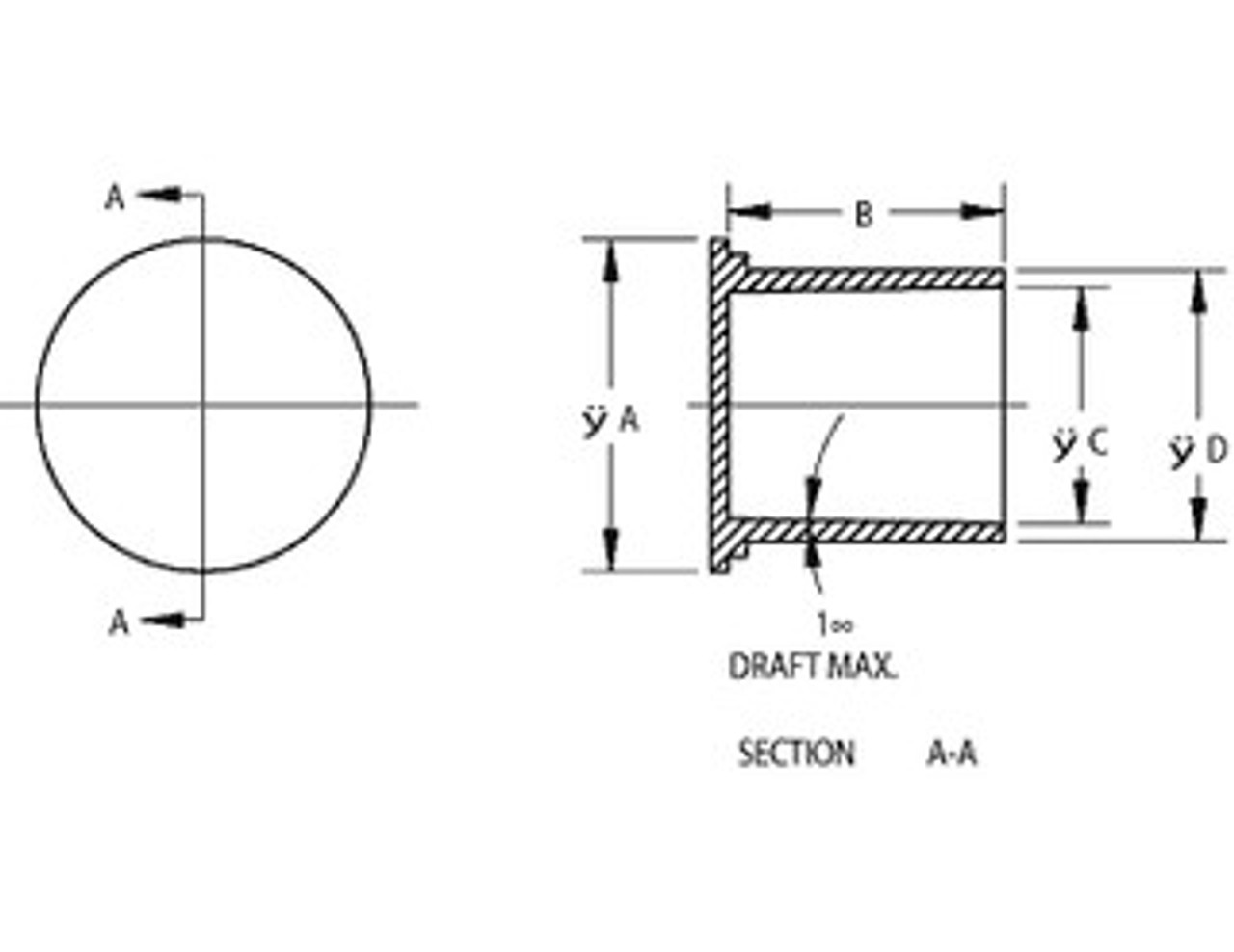 Schematic diagram of electrical connector plug for dimensional reference