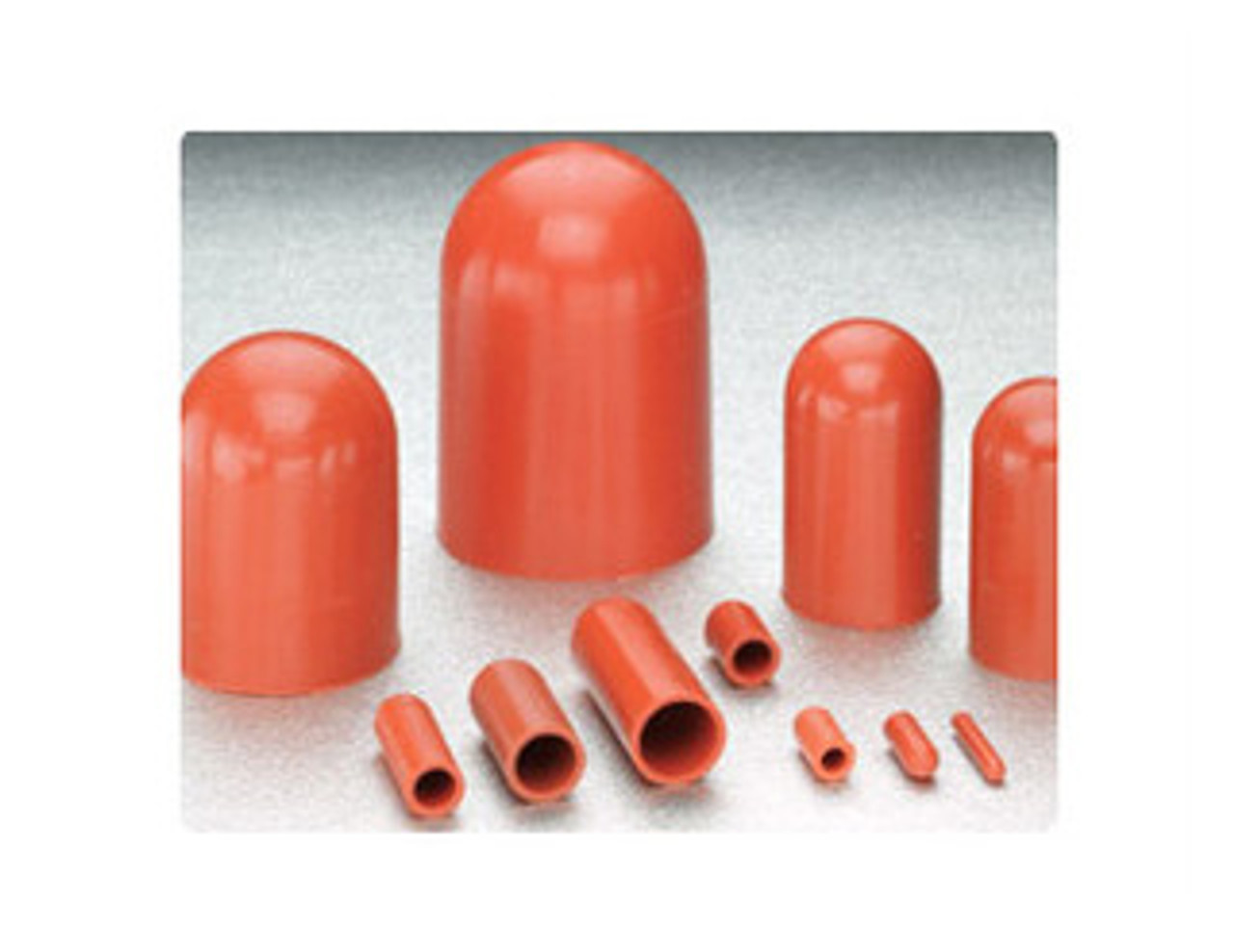 Collection of red, silicone caps
