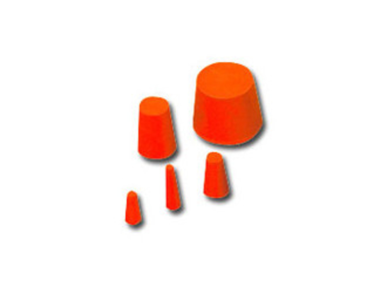 Collection of tapered, silicone plugs