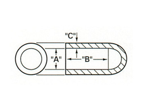 Schematic diagram of EPDM cap for dimensional reference
