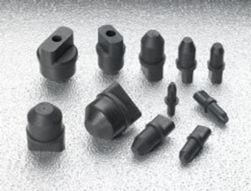 Collection of rubber seal plugs with tabs Collection of rubber seal plugs with tabs