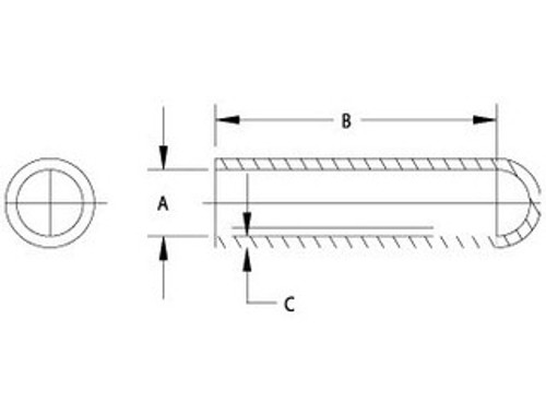 Schematic diagram of silicone rubber cap for dimensional reference