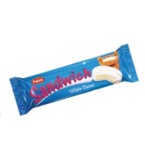 SANDWICH MILKY White Compound Chocolate And Coconut Coated Marshmallow Sandwich Biscuit