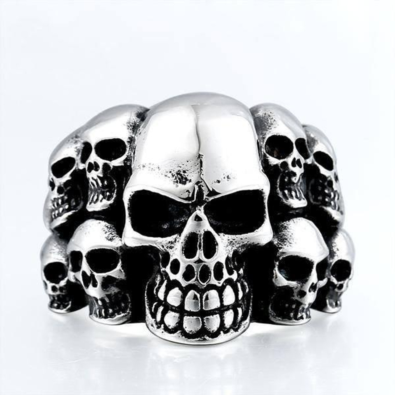 Stainless Steel Ring Multi Punk Rock Lots Of Skull Ring For Men
