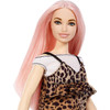 Barbie doll's long pink hair is styled straight and right on trend.