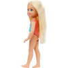 This 5.5-inch (14 cm) doll features 5 points of articulation and long blonde hair