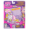 Includes 2.5 inch (6.5 cm) flocked Bunny Bow Shoppet, 1 inch (2.5 cm) Carrotta Cake Shopkin, Shoppet Stand, and Collector's Guide.