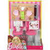 Barbie Dining Set & Kitten Playset in packaging.