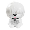 The puppy figure is oh-so-EXTRA, too, with hidden eyes under a shaggy haircut, a playful expression and a sparkly "boss" collar.