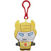 Transformers Clip Bots Bumblebee plush measures around 4.5-inches (12 cm) tall in robot mode.