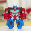 In robot mode, Optimus Prime stands around 4.5 inches (11.5cm) tall.