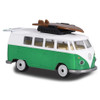 Authentically styled Volkswagen Type 2 T1 Camper Van in a green & white deco by Majorette.