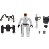 One highly detailed, super-poseable micro action figure with detachable exosuit, detailed jetpack and authentic weapon accessory.
