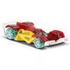 Hot Wheels Flash Drive in transparent red and yellow, featuring adjustable front and rear spoilers.
