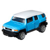 Authentically styled Toyota FJ Cruiser in blue, with white roof.