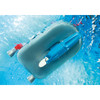 The hovercraft can float on water and the included underwater motor can be attached to propel the boat along. 
