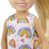 Barbie Chelsea Doll, Small Girl Doll with Blonde Hair & Blue Eyes wearing Removable Rainbow Dress