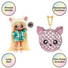 Glam & Cute: Find eye catching metallic fabric pom purse, and beautiful, soft, posable fashion doll with unique printed details, animal-inspired fashions and gorgeous hair. Soft to the touch, lightweight and good size for a child's hands. The pom purse is easy to take on-the-go, perfect for traveling and everyday use.