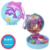 The adorable Polly Pocket Dolphin Beach compact features 2 dolphins on the exterior (one is made of slow-rise squishy foam) and opens to beach-themed adventure featuring micro Polly and mermaid dolls.