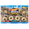 Hot Wheels Monster Trucks Demolition Doubles LAND ROVER vs. UNIMOG 1:64 Scale Vehicle 2-Pack in packaging.