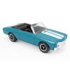 Authentically styled 1971 Chevy Chevelle in turquoise, with white stripes by Matchbox.