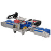 Comes with 2 dual-barrel blasters, an ion cannon, a Autobot faction plate attachment, and a Matrix of Leadership accessory that fits inside the figure's chest.