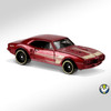 Approximately 1:64 scale, the '67 Pontiac Firebird 400 vehicle measures around 7.5 cm (2.75 inches) long.
