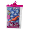 Use the reusable vinyl package to fill, carry, and store Barbie fashions and accessories. The package hanger comes off and can be used as a clothes hanger, too!