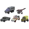 Create and recreate action-packed scenes with these 1:64-scale die-cast vehicles inspired by the Jurassic World franchise, including Jurassic World Dominion.