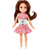 Barbie Chelsea Doll, Small Girl Doll with Brunette Hair & Brown Eyes wearing Removable Brace for Scoliosis Spine Curvature
