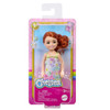 Barbie Chelsea Doll, Small Girl Doll with Red Hair wearing Removable Floral Dress in packaging.