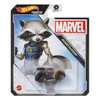 Hot Wheels Marvel ROCKET RACCOON 1:64 Scale Die-Cast Character Car in packaging.