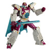 This Cybertron Universe Vector Prime Transformers figure comes with sword and Cyber-Key accessories. Accessories attach to the figure in both modes.