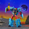 This Cybertron Universe Hot Shot Transformers figure comes with blaster and Cyber-Key accessories that attach in both modes. This Cybertron Universe Hot Shot Transformers figure comes with blaster and Cyber-Key accessories that attach in both modes.