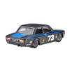 This '73 Volvo 142 GL features a black finish with blue racing stripes.