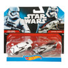 Hot Wheels Star Wars FIRST ORDER STORMTROOPER & CAPTAIN PHASMA 1:64 Scale Die-Cast Character Cars in packaging.