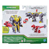 Transformers Dinobot Adventures Dinobot Defenders BUMBLEBEE and LANCE the Raptor-Bot in packaging - Back of Box