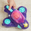 Kids can activate spinning propellers on Ghost-Spider's Glide Spinner toy jet by pushing a button on the jet's tail!