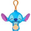 Each plushie features a colourful clip. Snap Stitch onto a backpack, tote, or zipper to share Stitch fun at school, at home, and everywhere in between